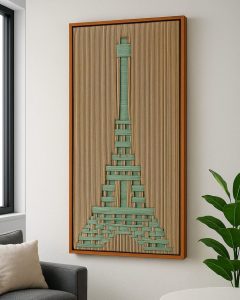 Eiffel Tower Textile Art, Free style Weaving