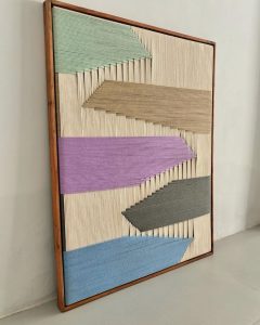 Geomatrical Textile Art, Free style Weaving Colored