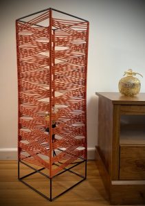 Floor Lamp Cotton Cord Handmade Metal Bas - Copper