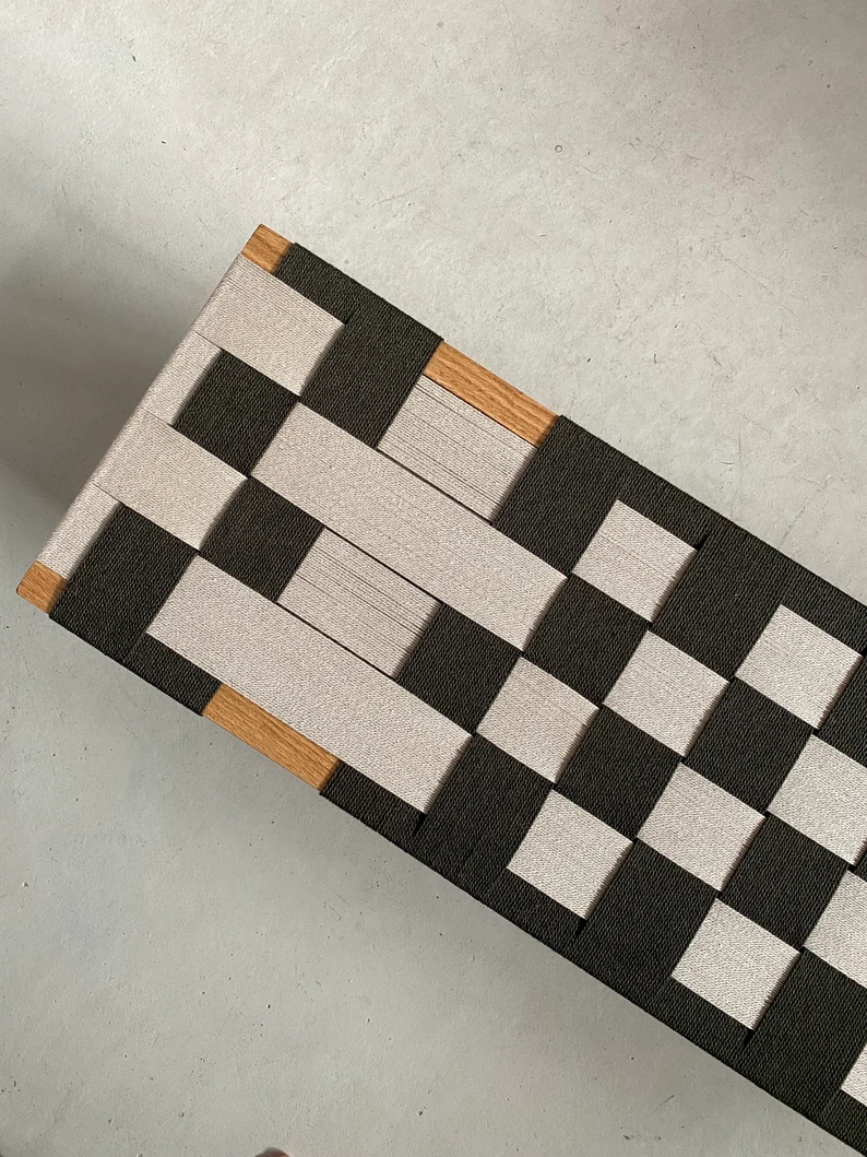 woven rope bench checkerboard design woven rope bench checkerboard design
