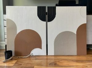 Minimalist Mid-Century Modern Geometric Canvas Set Wall Art #Bohemian