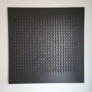 Rain Whispers – 3D Textured Black Canvas Wall Art #MESH