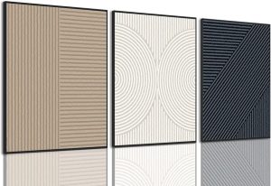 Abstract Linear Textured Wall Art #ONYX